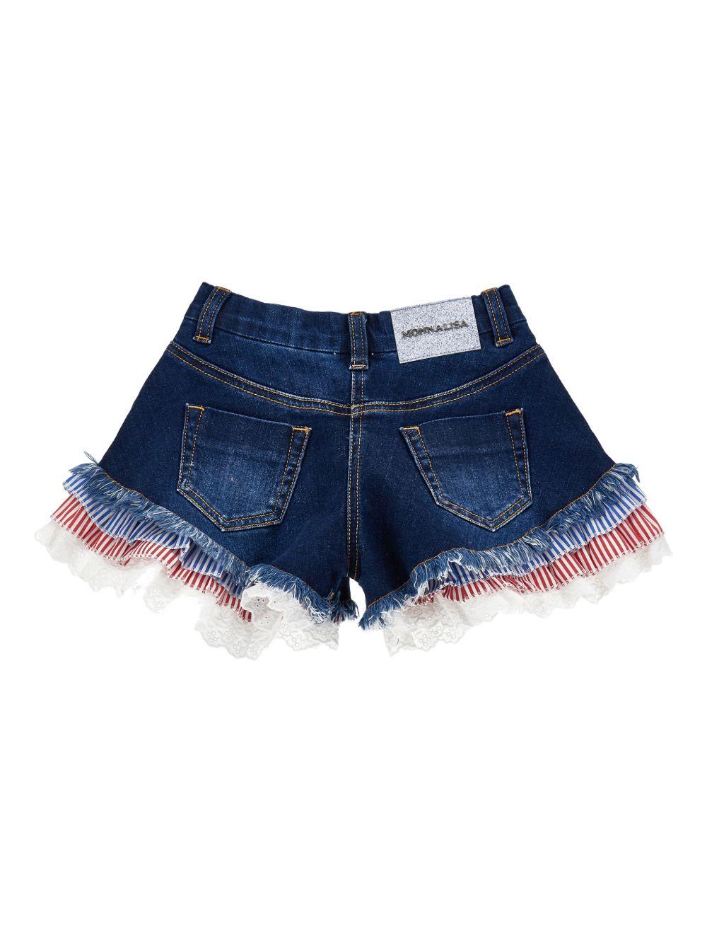 Shorts in denim con ruches 19G4017015 0055 MONNALISA KIDS