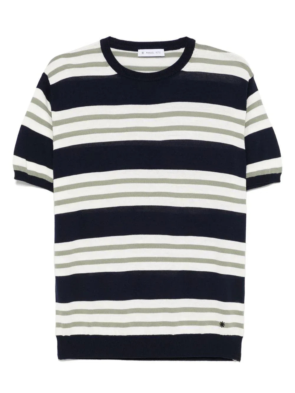 T-shirt in maglia con fantasia a righe - Preludio Moda