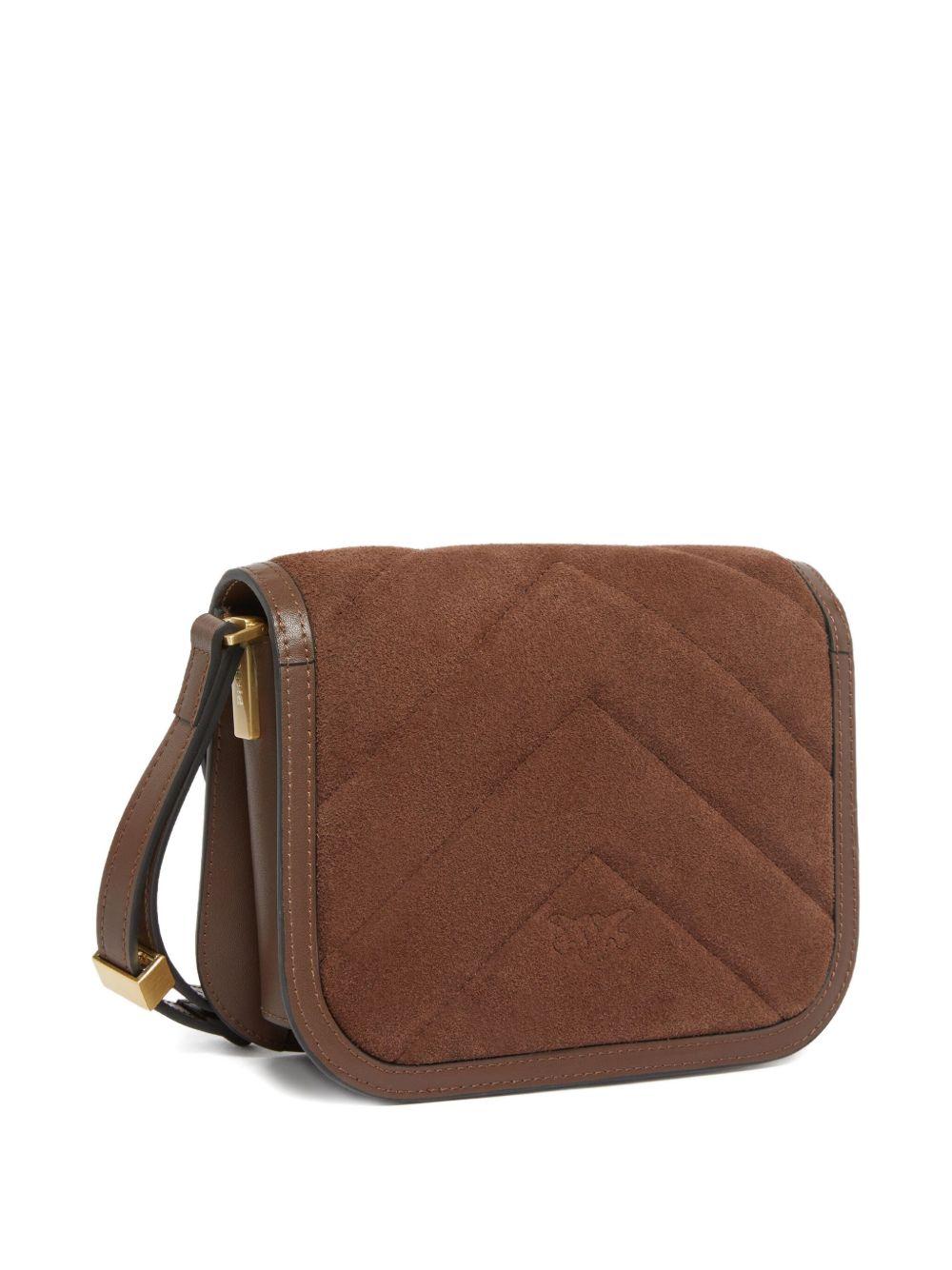 Borsa trapuntata mini in pelle marrone 104297A2JH L74V PINKO