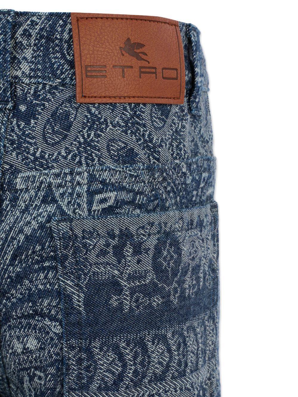 Pantalone Blu Denim Paisley - Preludio Moda