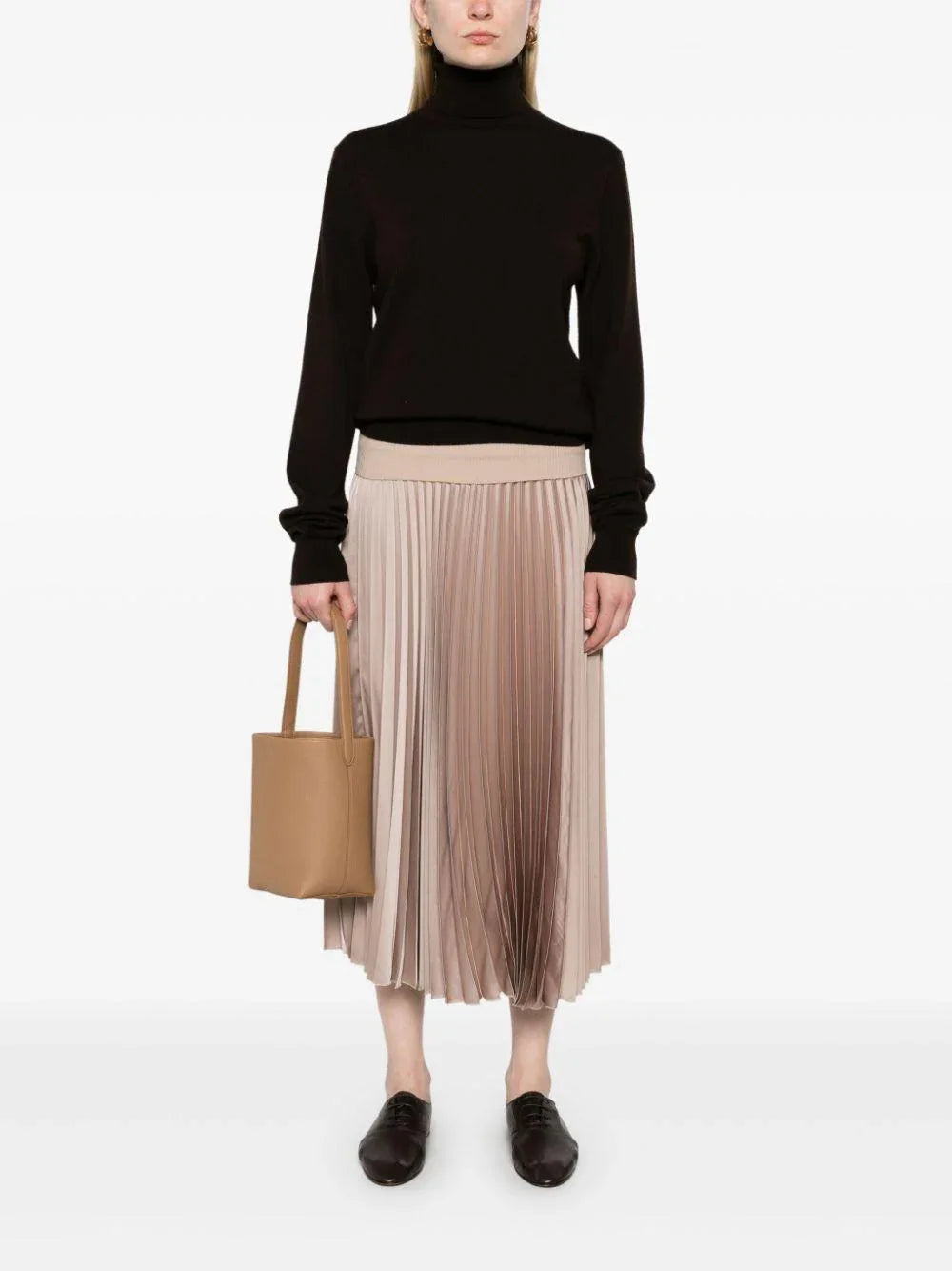 Gonna midi plissè nocciola - Preludio Moda