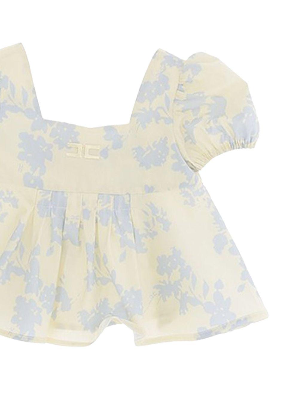 Top lemonade con stampa floreale azzurra neonata