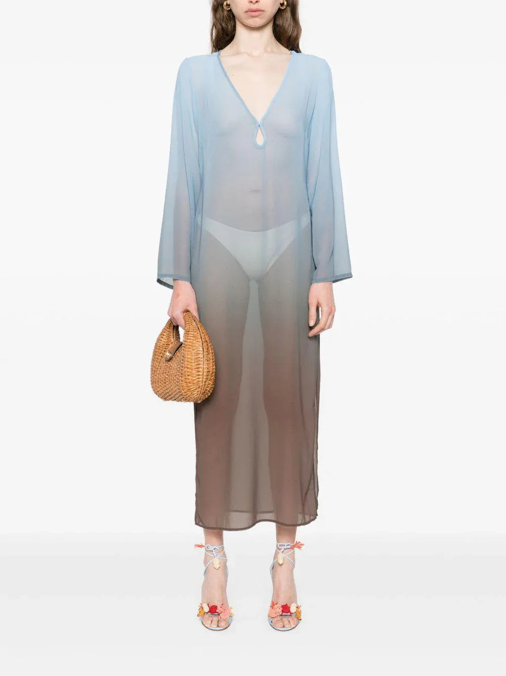 Copricostume Agatha tie-dye azzurro - Preludio Moda