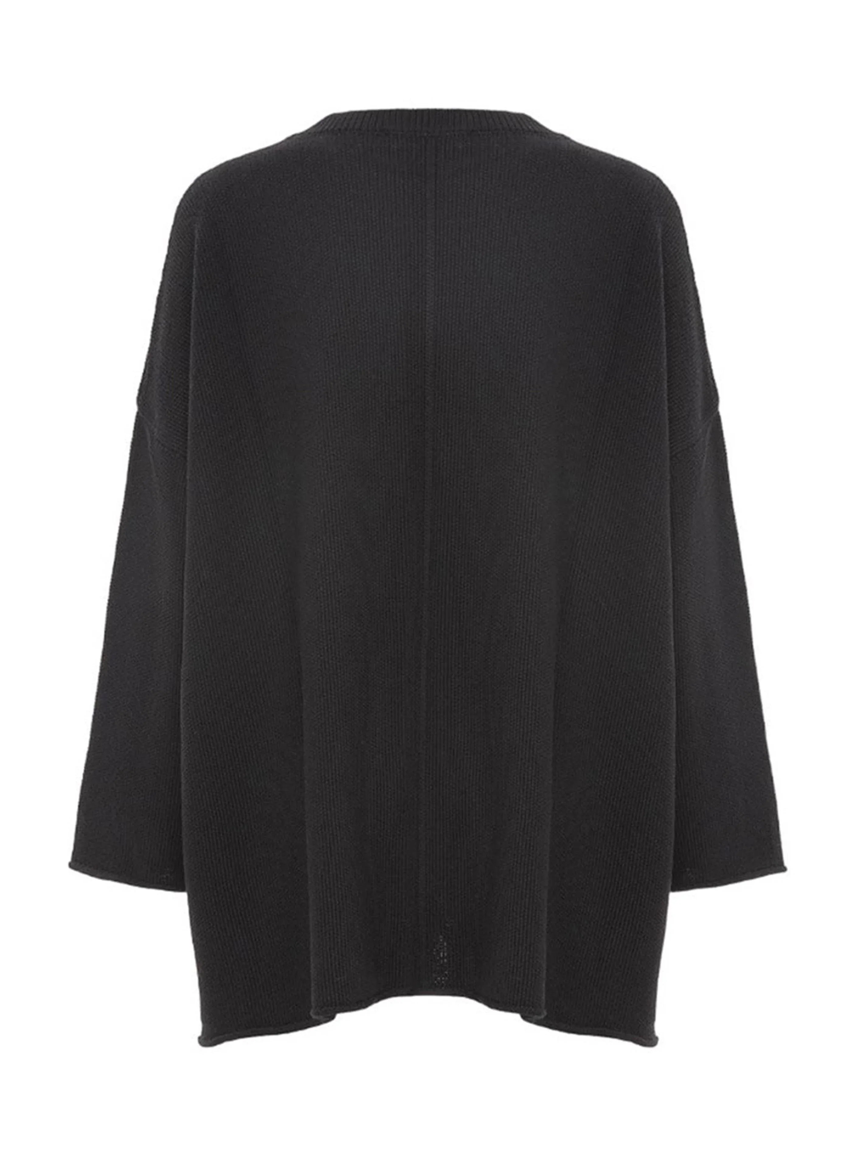 Maglia nera in punto riso - Preludio Moda