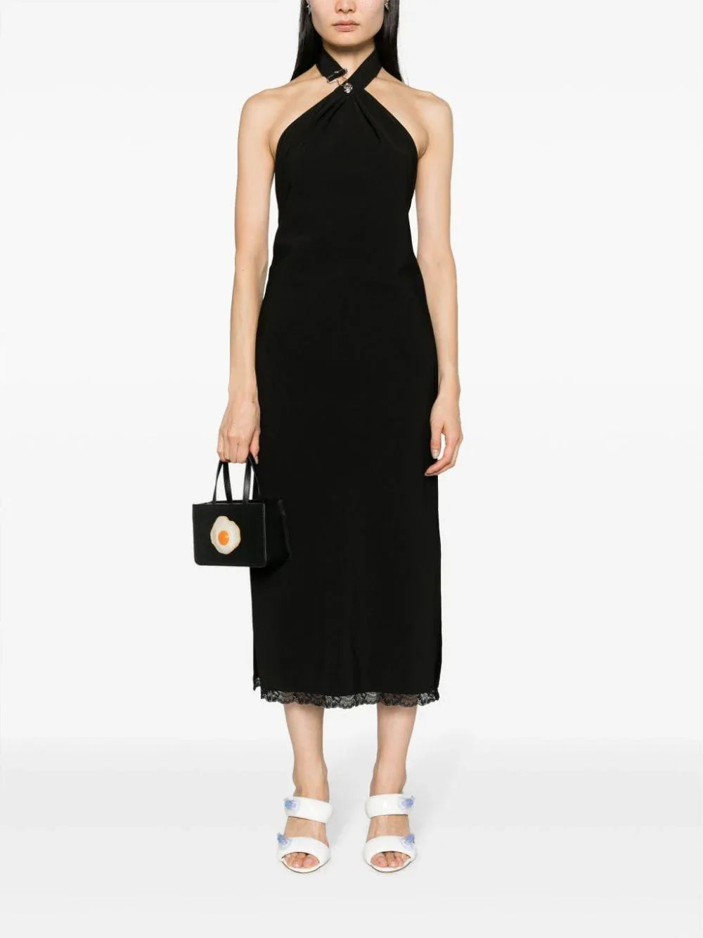 Abito nero scollo all'americana - Preludio Moda