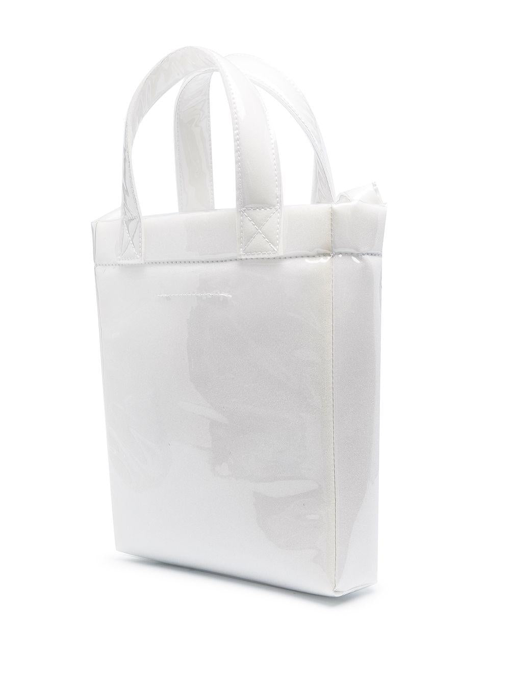 Borsa bianca/gialla plastificata logo numerico S54WD0101P2709 H8481 MM6 MAISON MARGIELA