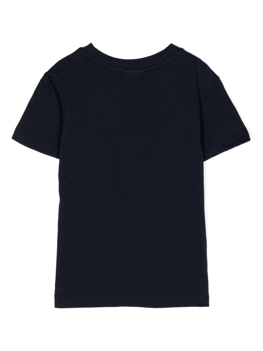 T-shirt blu logo ricamo TJ1122 166 LACOSTE KIDS