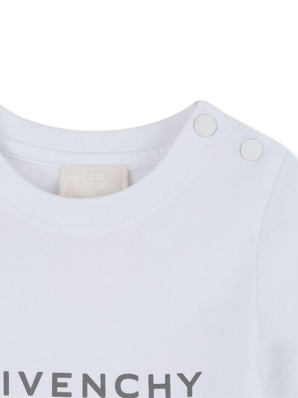 T-shirt in Cotone Biologico con Logo Frontale H30887 10P GIVENCHY KIDS