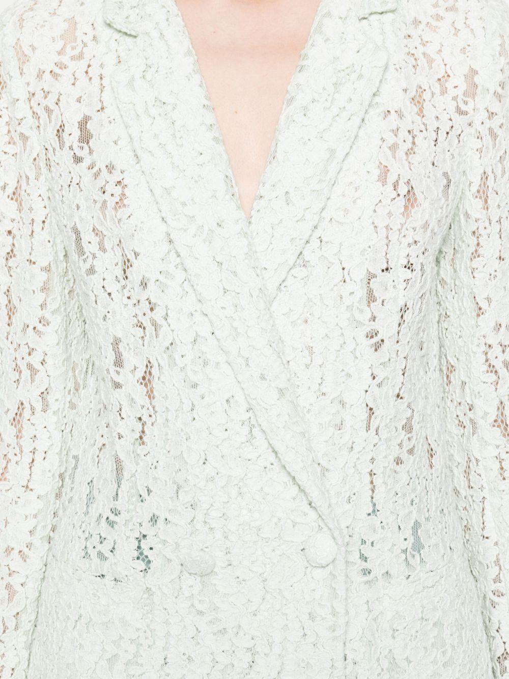 Giacca blazer in pizzo floreale verde acqua - Preludio Moda