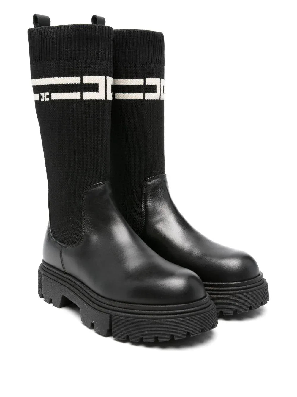 Stivali con Punta Tonda e Suola in Gomma - Preludio Moda