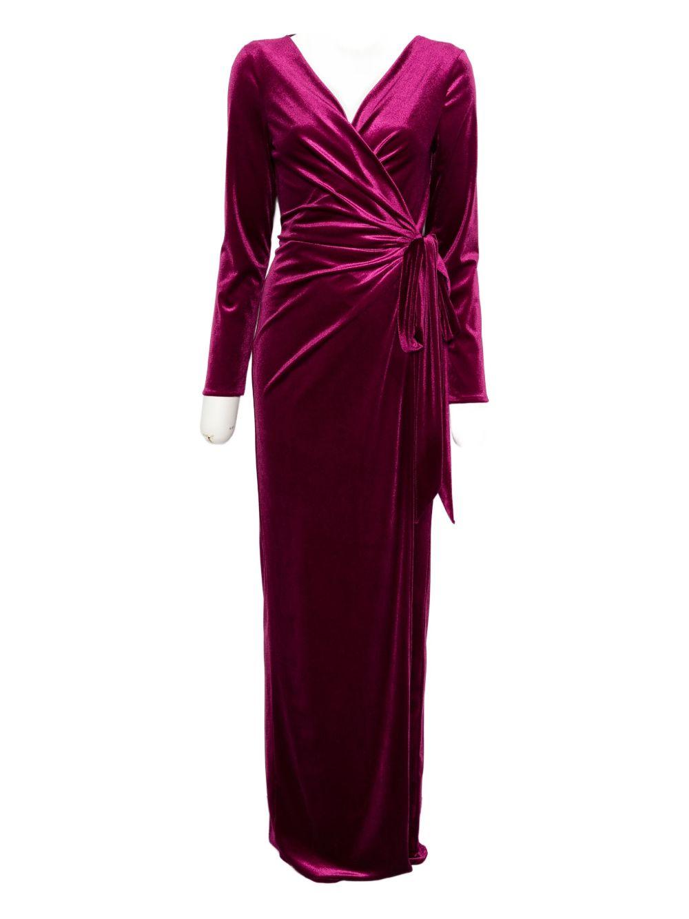 Abito Lungo con Nodo Frontale e Maniche Lunghe AT126 BORDEAUX ALESSANDRO LEGORA