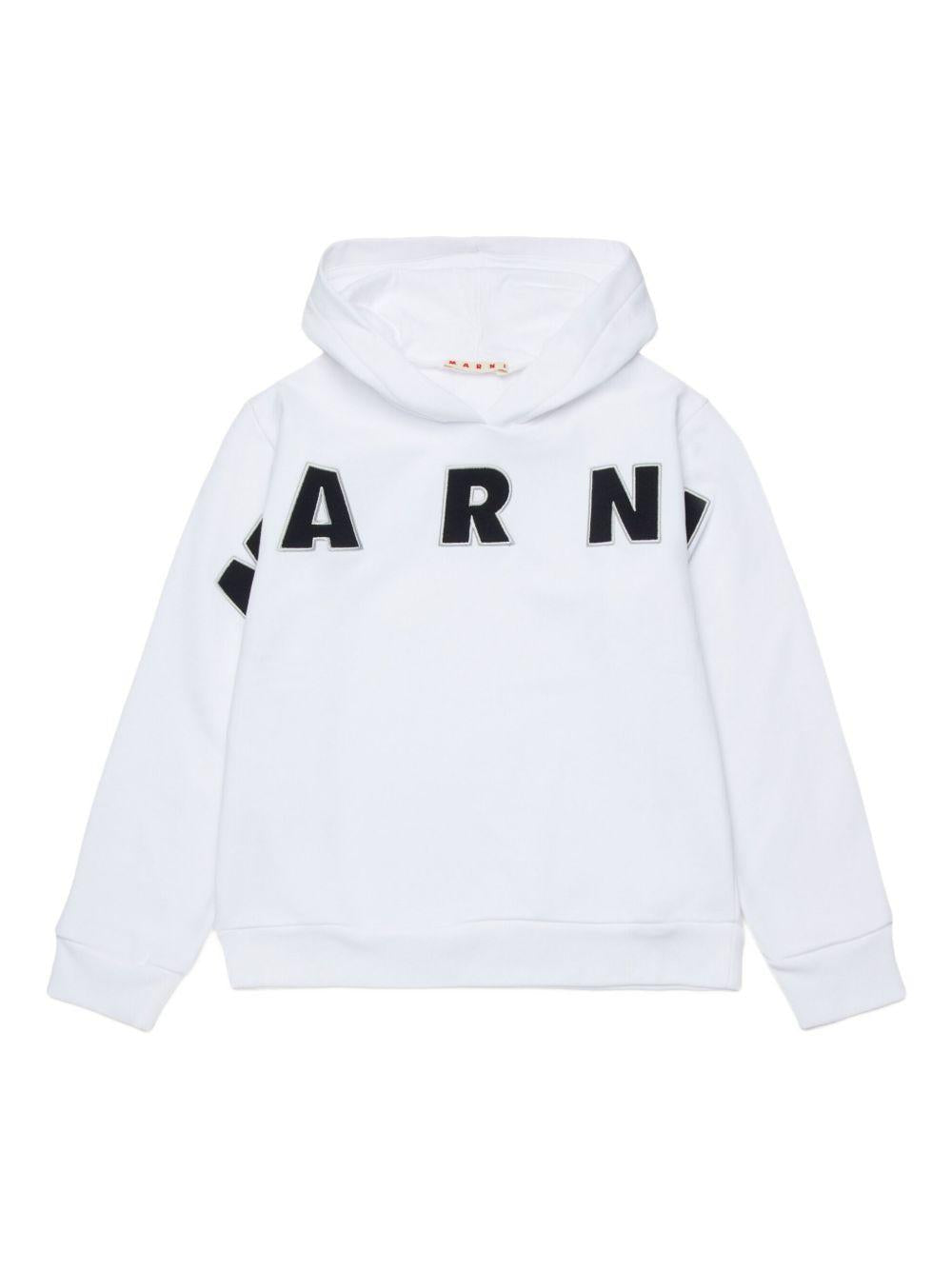 Felpa con cappuccio e logo M01266M00V0 0M100 MARNI KIDS