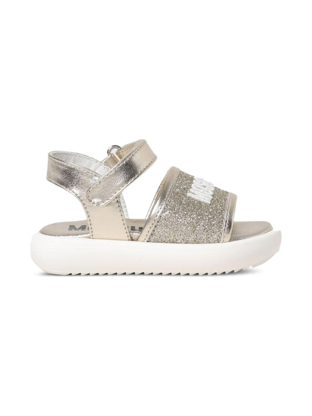 Sandali oro con glitter noenata 80419 01 MOSCHINO KIDS