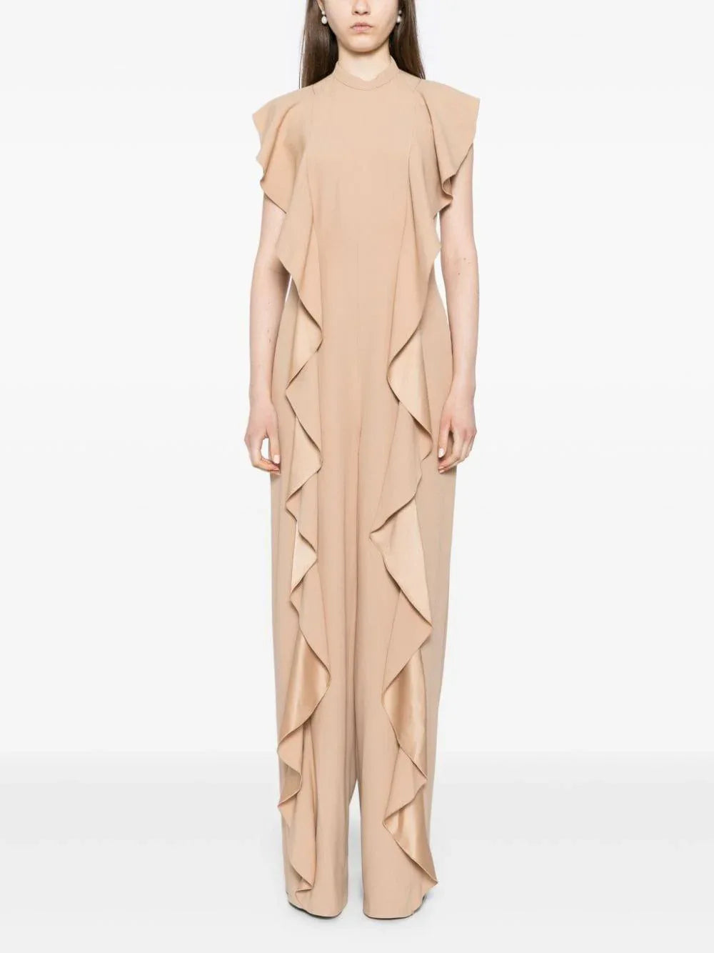 Tuta donna beige in satin - Preludio Moda