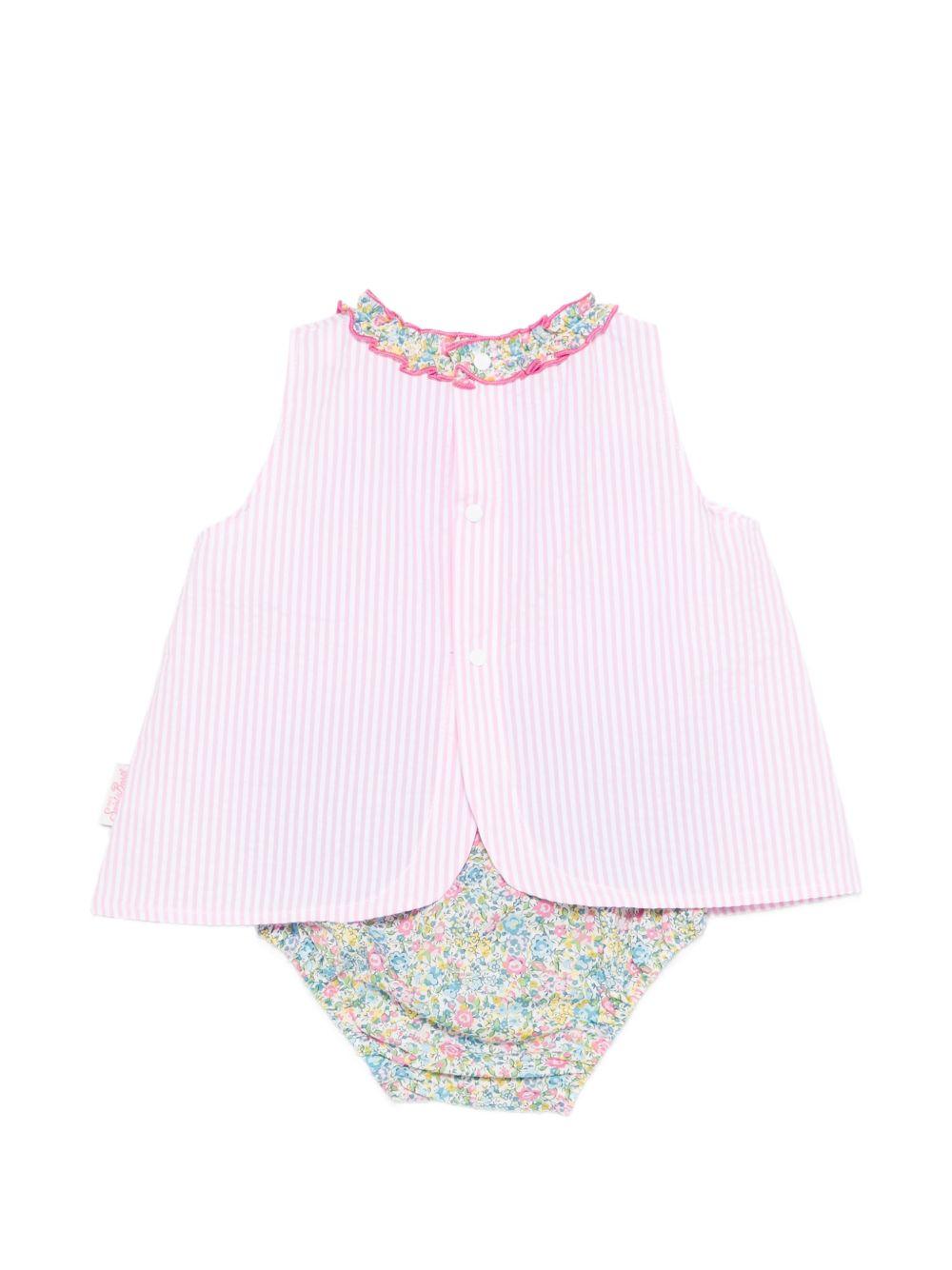 Completo abito con culotte a righe ABB0002 03881L MC2 SAINT BARTH KIDS