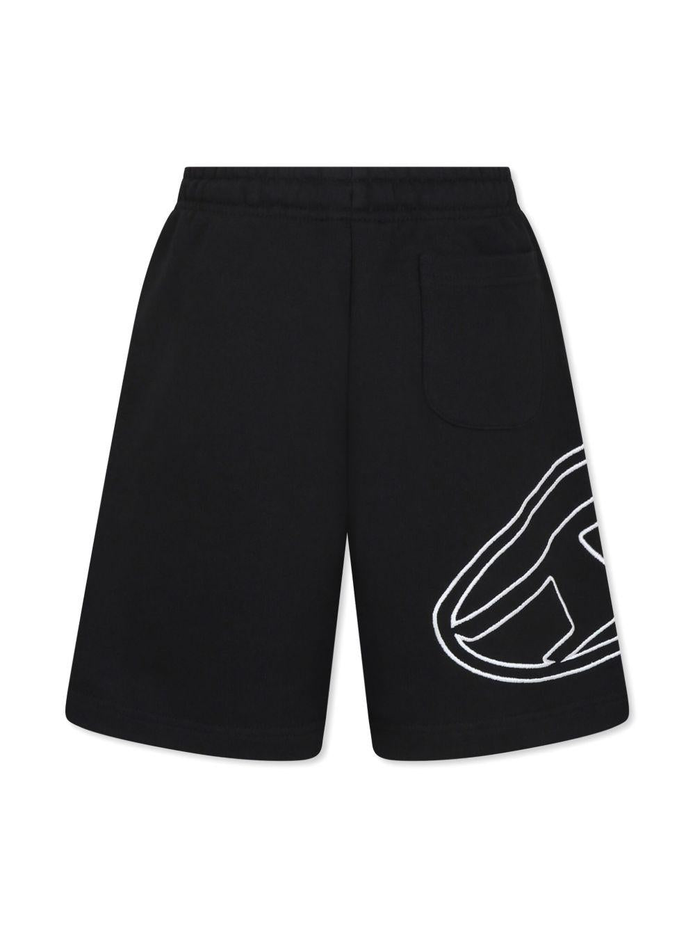 Bermuda nero ricamo Oval -D