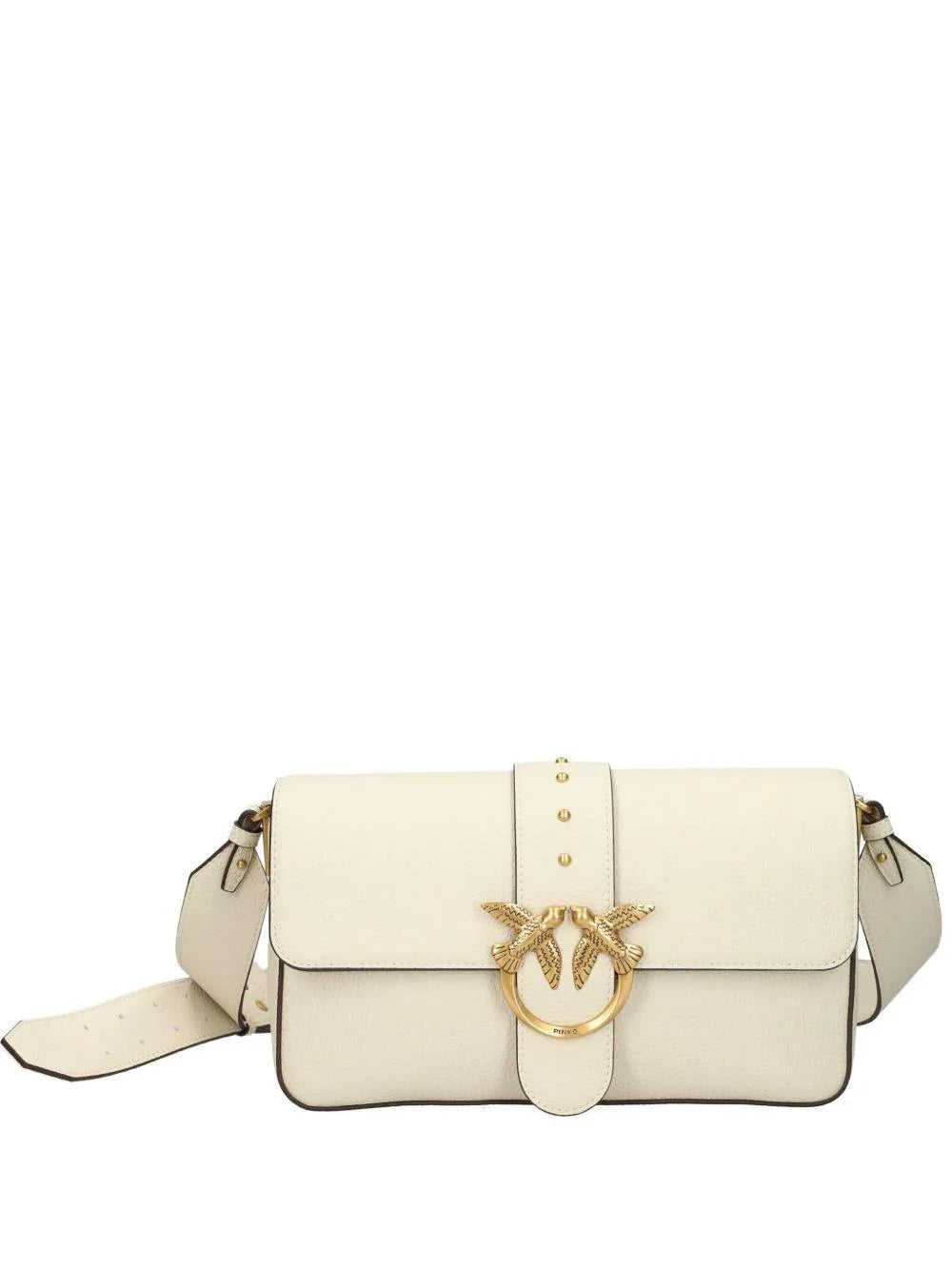 Borsa bianco oro con borchie e tracolla regolabile - Preludio Moda
