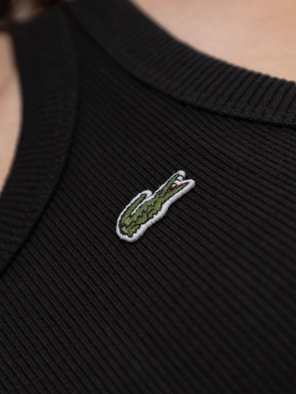 Canotta a coste con logo ricamato TF5388 031 LACOSTE