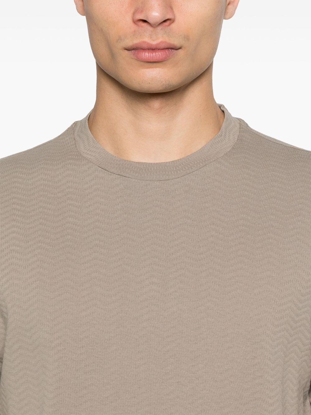 T-shirt marrone chiaro texturizzata