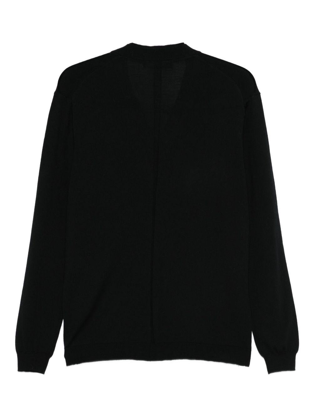 Cardigan nero con scollo a V e chiusura a bottoni L1MFW25266729 D001 LOW BRAND