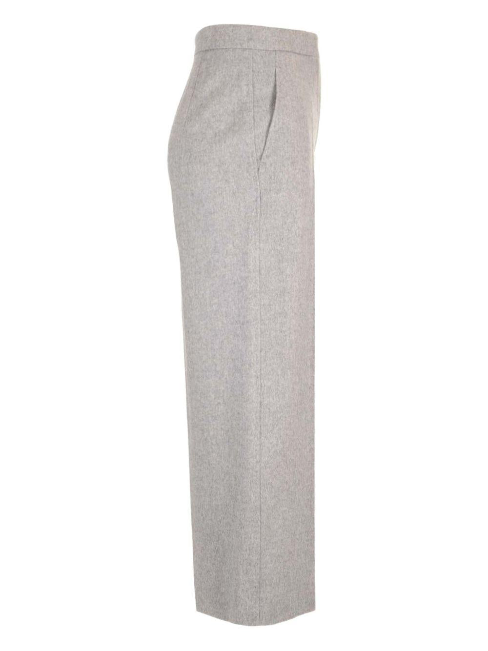 Pantaloni Sartoriali Grigi in Lana con Gamba Dritta 2426136102600 019 MAX MARA STUDIO