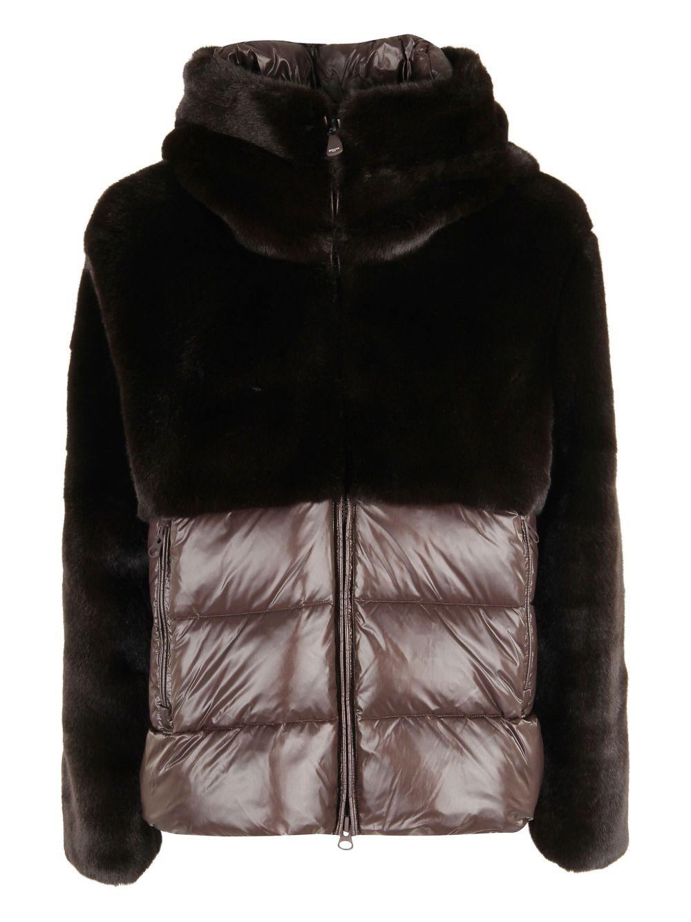 Giubbino Java marrone con collo alto e design bicolore 25WBLDC02178006646 390 BLAUER