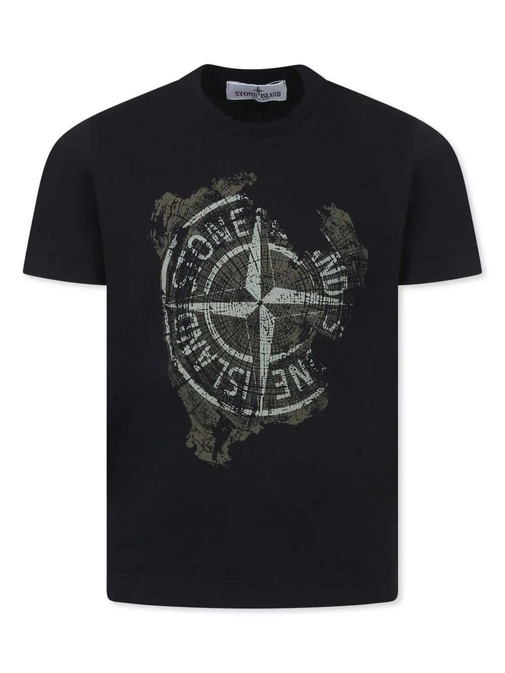 T-shirt nera big logo Compass - Preludio Moda