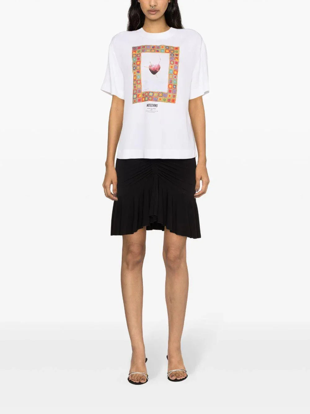 T-shirt bianca con stampa - Preludio Moda