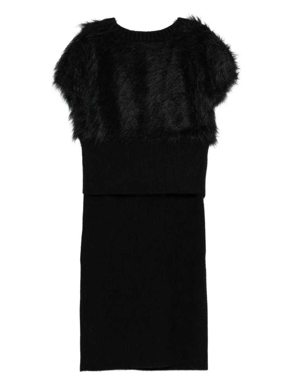 Abito con Bordo in Pelliccia Sintetica - Preludio Moda