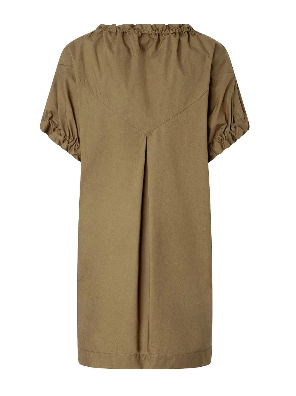 Abito corto in popeline con arricci e occhielli - Preludio Moda