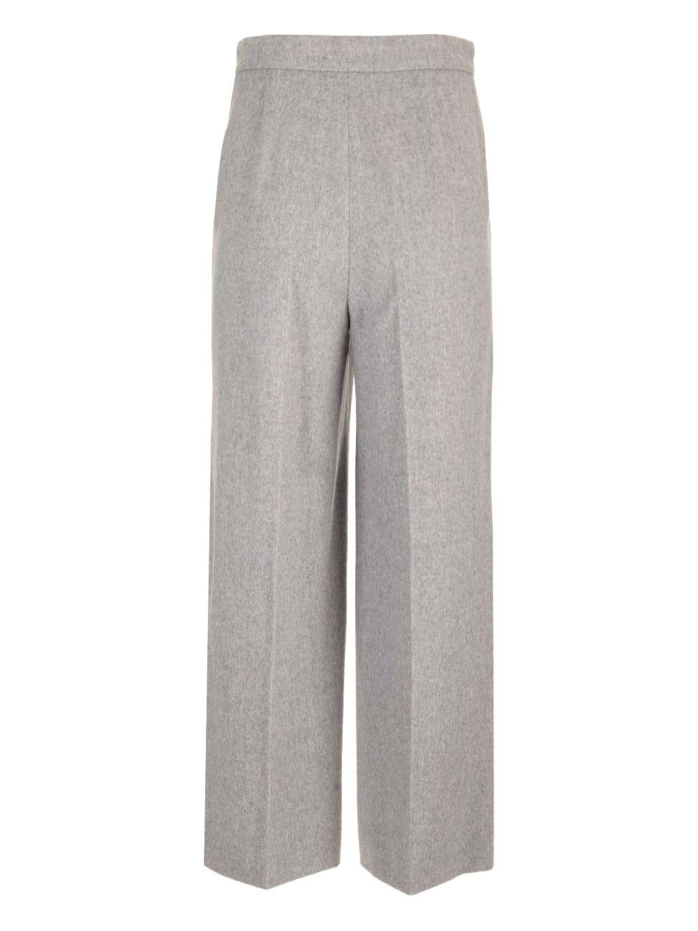 Pantaloni Sartoriali Grigi in Lana con Gamba Dritta 2426136102600 019 MAX MARA STUDIO