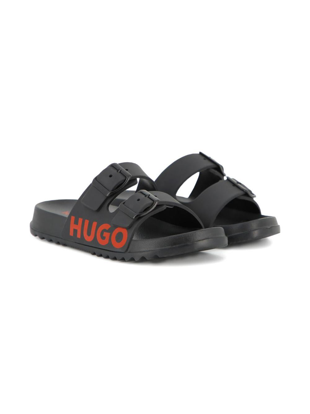 Sandali a fasce con fibbie G01193 09B HUGO KIDS