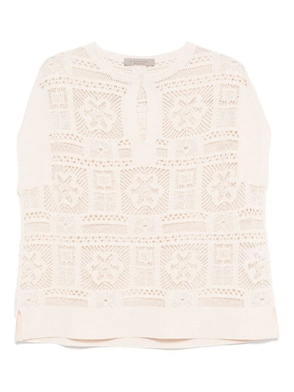 Maglia ricamata patchwork all-over marmo - Preludio Moda