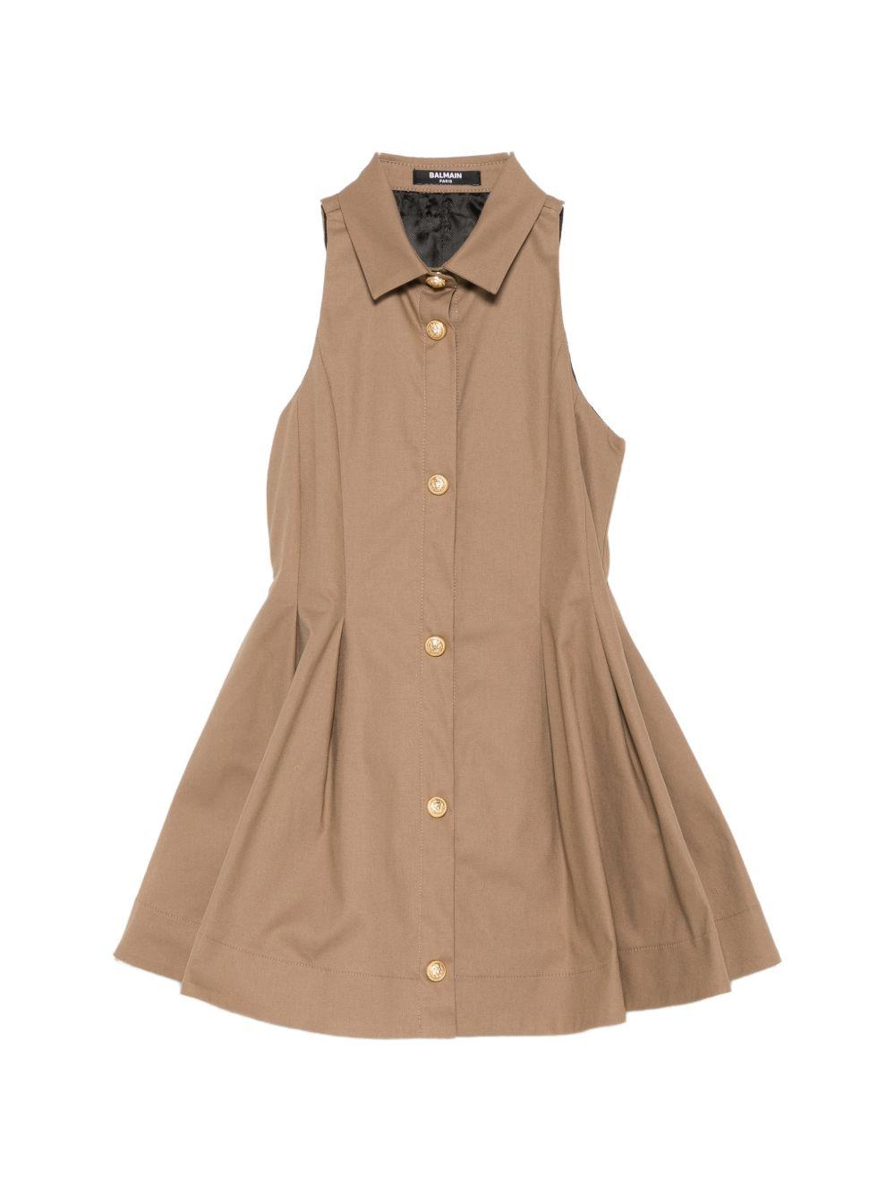 Abito chemisier senza maniche con bottoni BY1C02G0197 315 BALMAIN KIDS