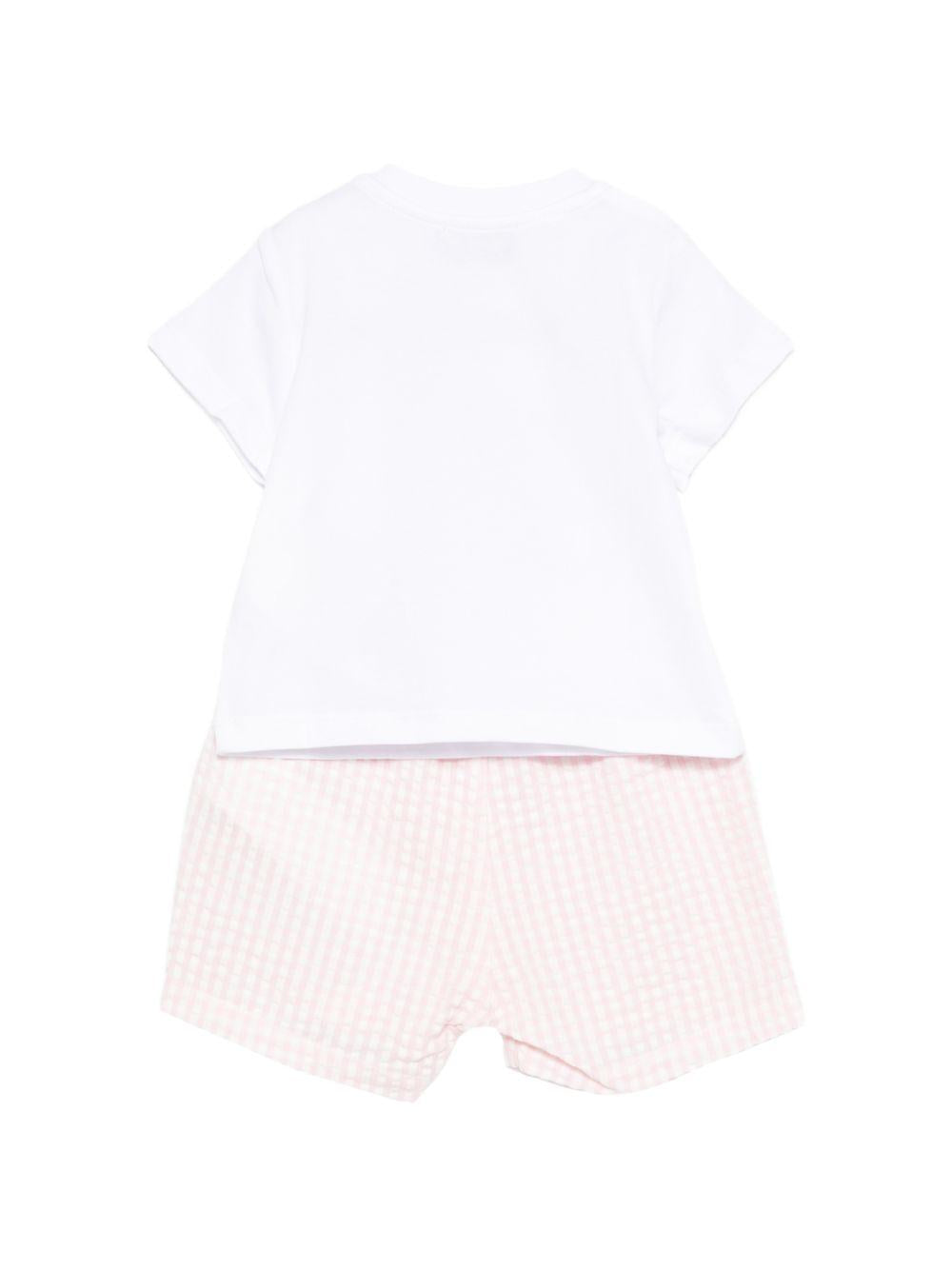 Completo t-shirt e shorts in cotone MUG01SLZE10 82543 MOSCHINO KIDS