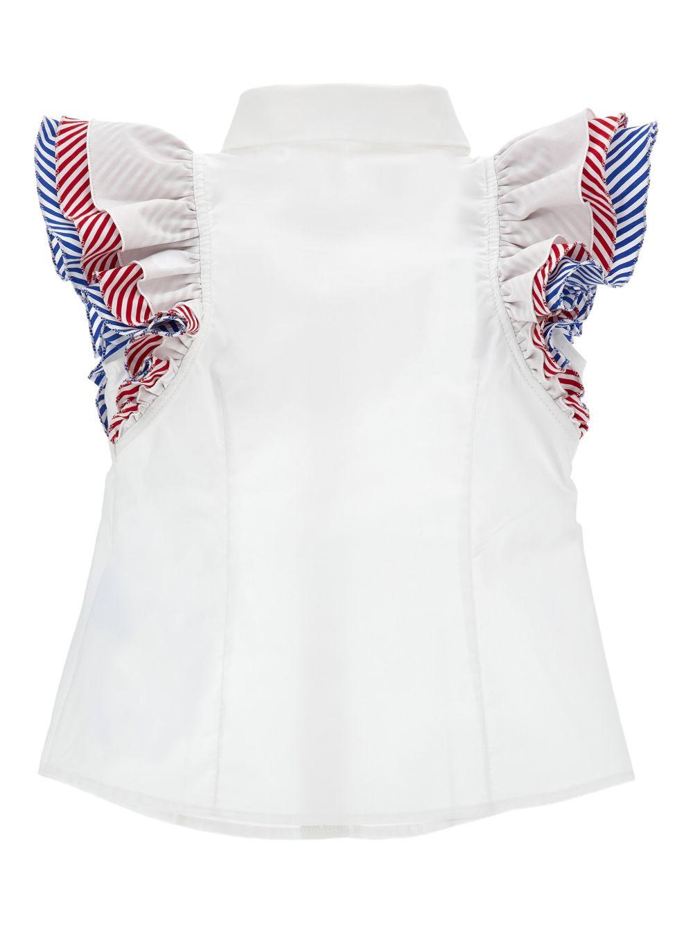 Camicia con maniche a volant e ricamo cuore 11G3007116 0099 MONNALISA KIDS