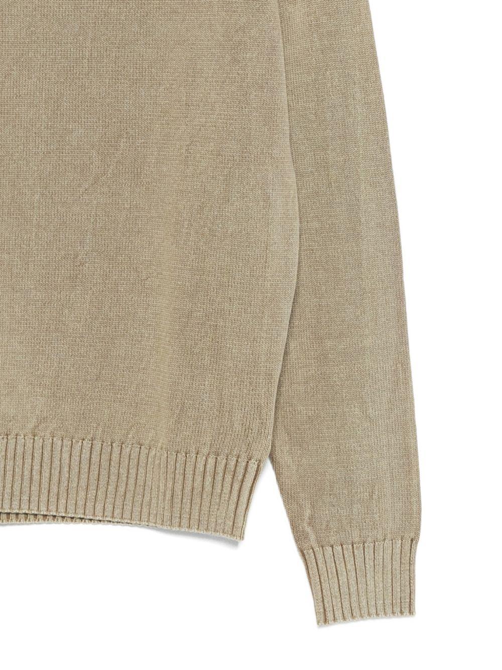 Maglione beige girocollo con orli a coste W25149 84 RRD