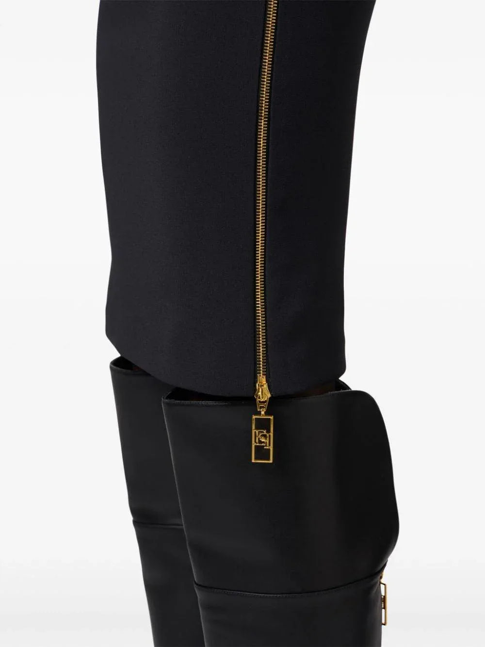 Gonna midi nera con zip lateali - Preludio Moda