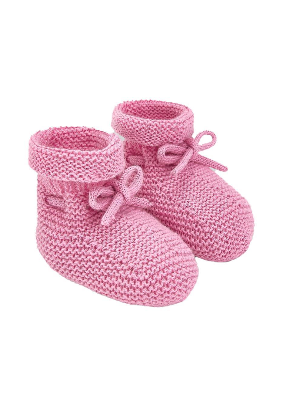 Scarpina fucsia in maglia con fiocco regolabile - Preludio Moda