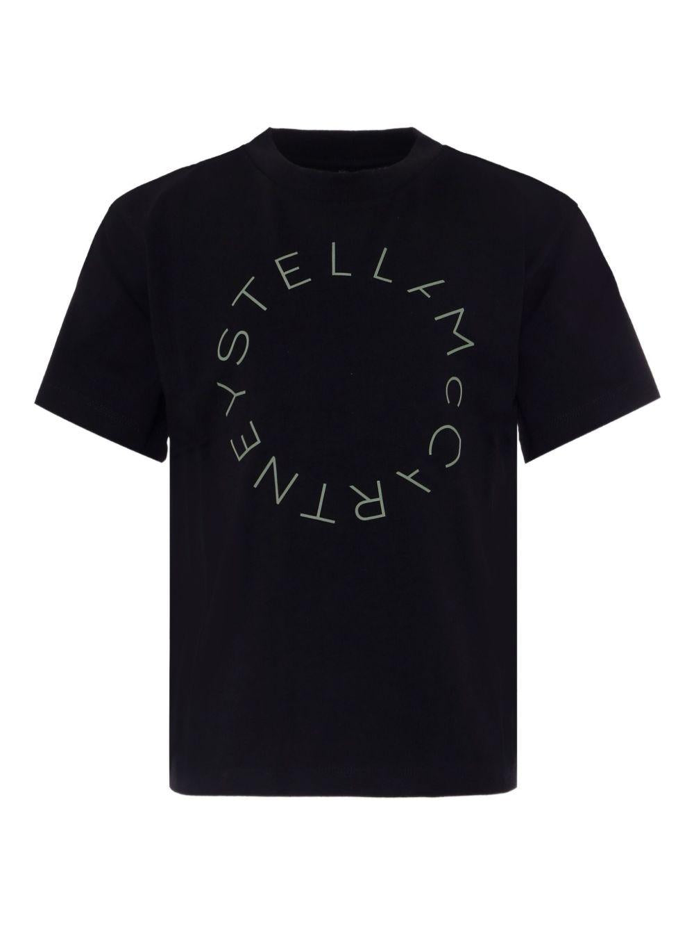 T-shirt Nera con Logo Circolare TX8S01Z0434 930 STELLA MCCARTNEY KIDS
