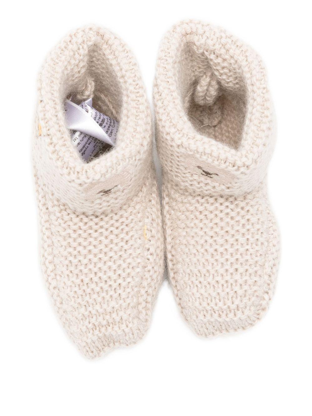 Slippers beige con ricamo orso I25013 BEIGE NANAN KIDS