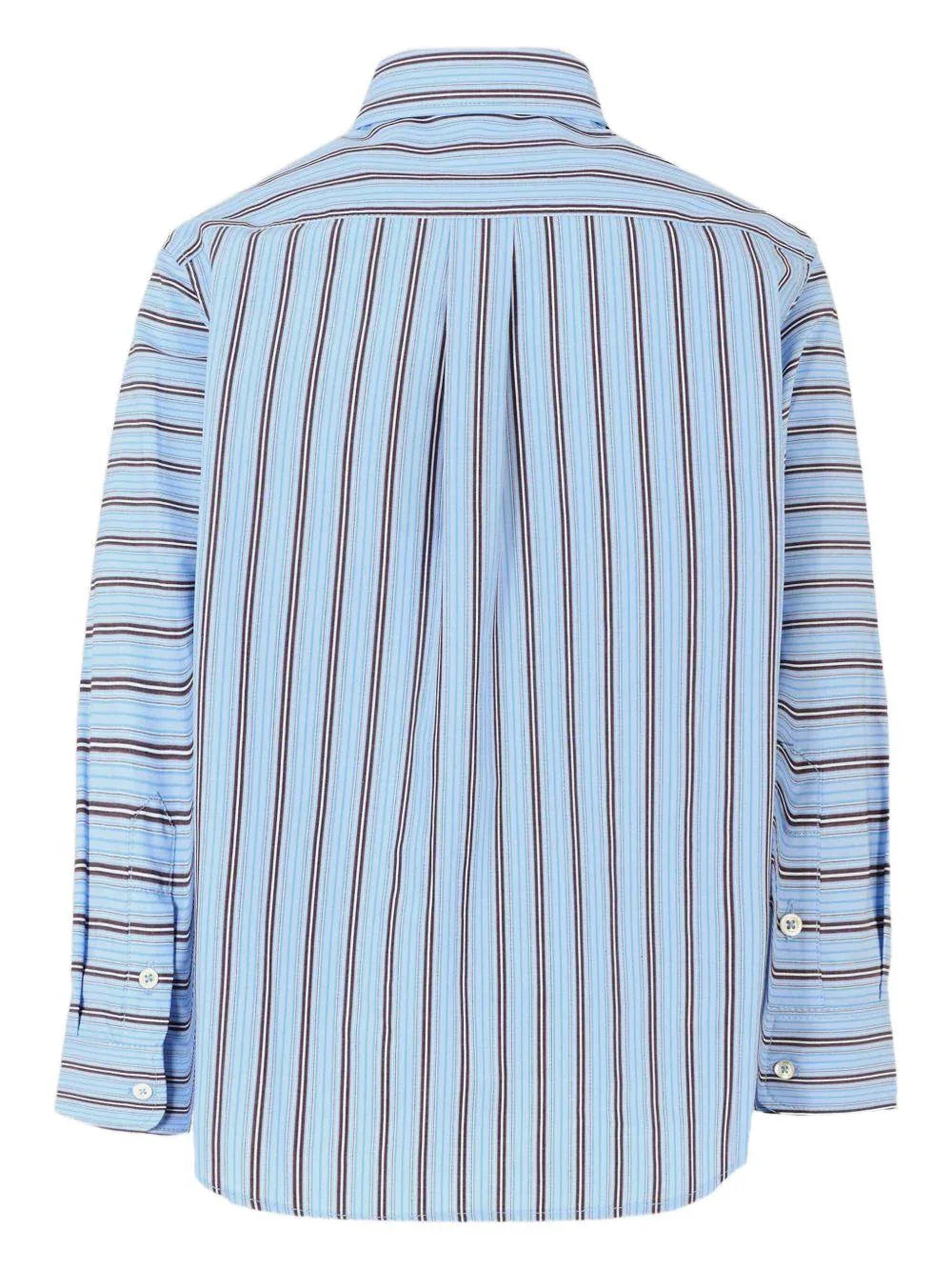 Camicia a Righe Azzurra con Maniche Lunghe - Preludio Moda