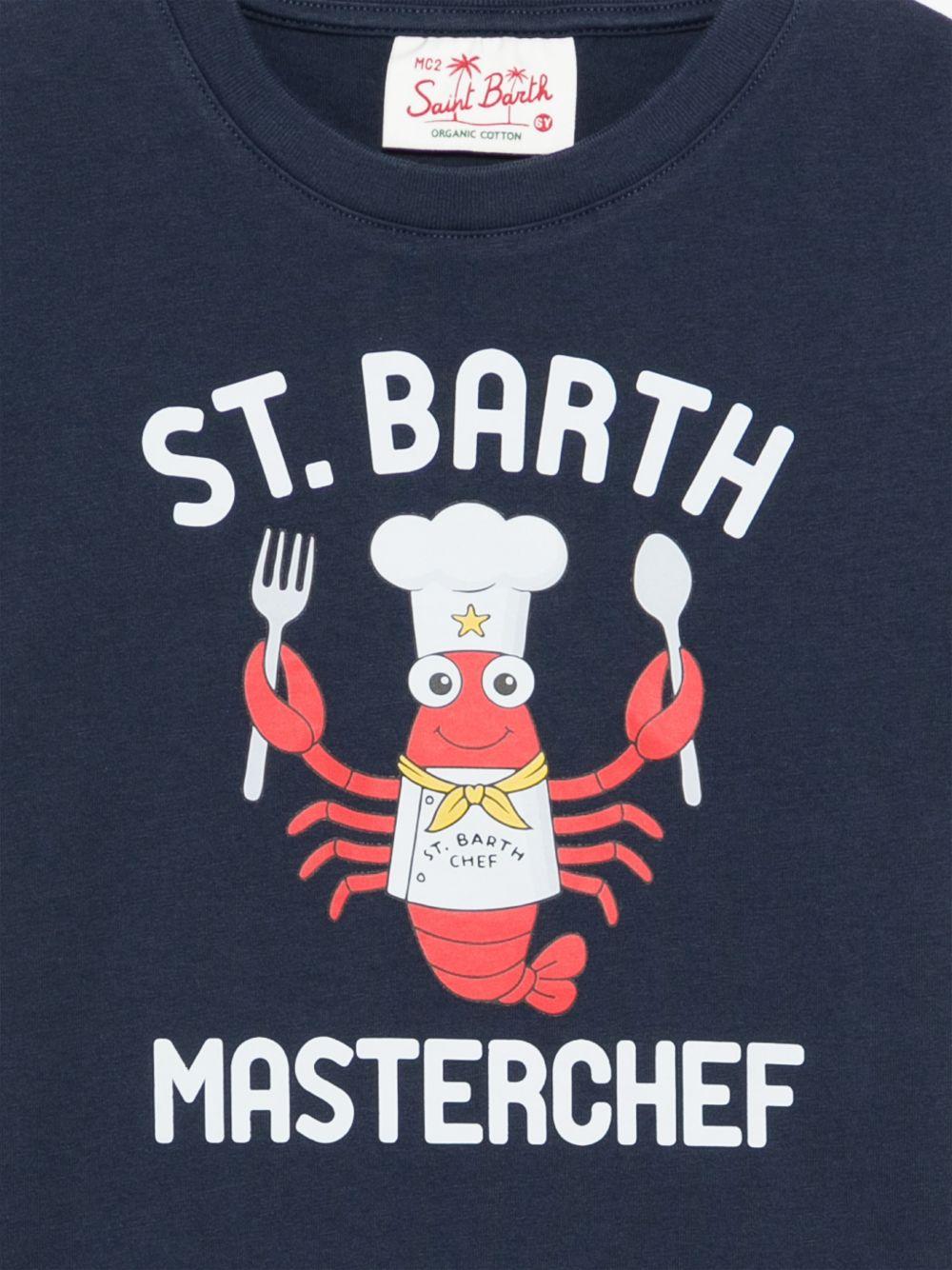 T-shirt in cotone con stampa granchio DNV0001 00291L MC2 SAINT BARTH KIDS