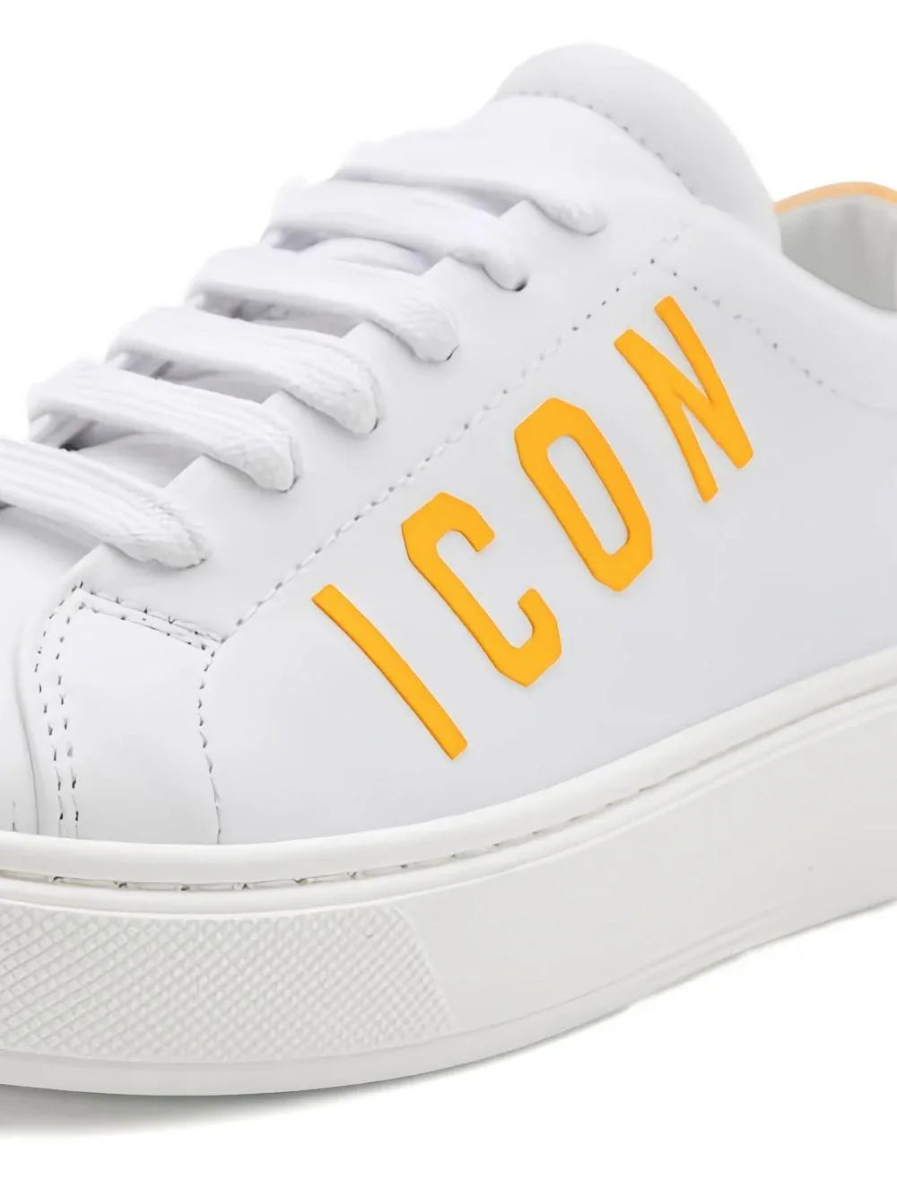 Sneakers bianche logo icon giallo kids - Preludio Moda