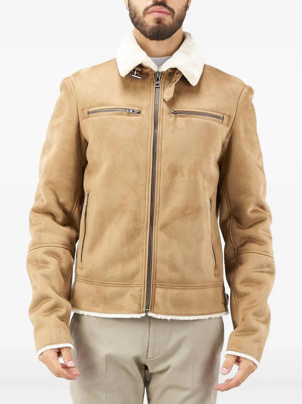 Bomber in Pelle Sintetica con Zip e Tasche - Preludio Moda