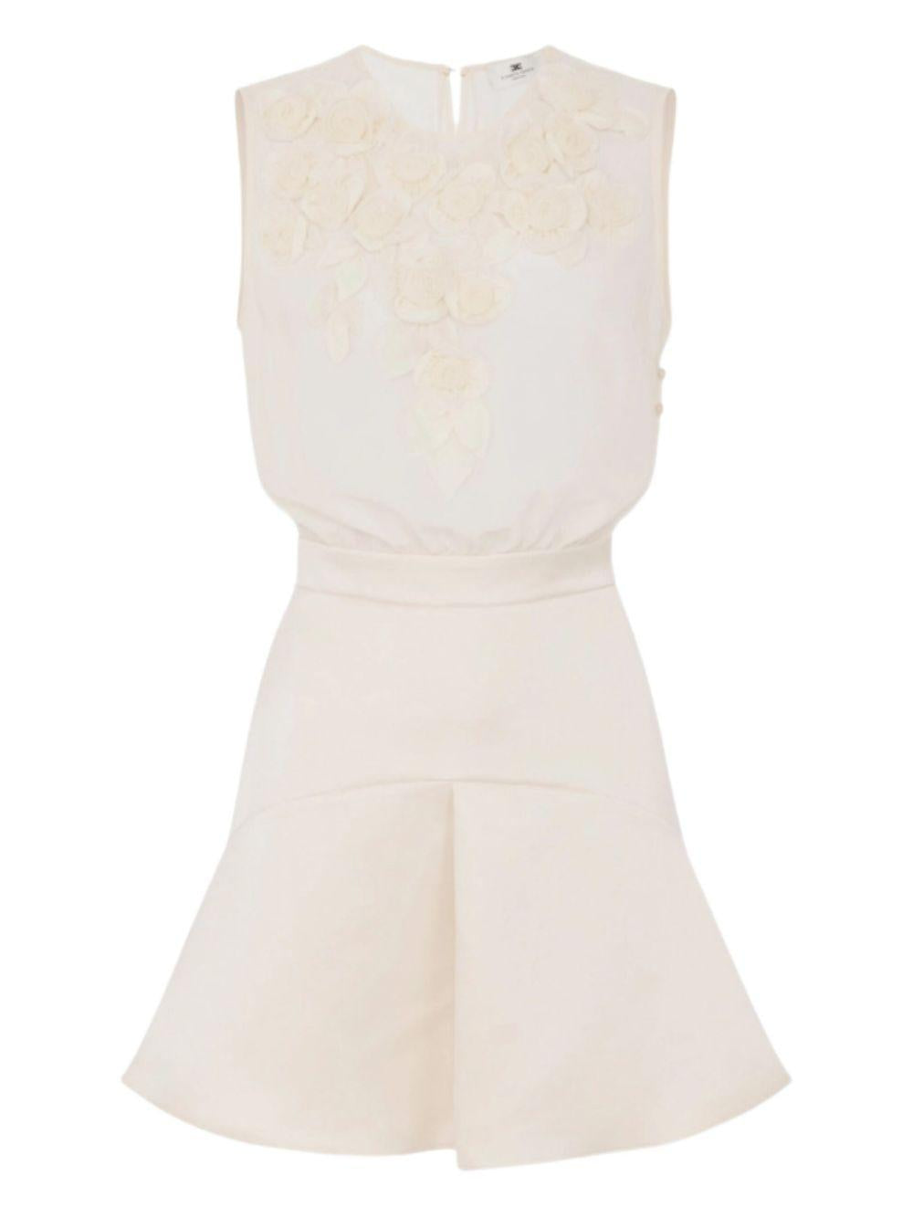 Abito in georgette e duchesse con rose ricamate AB77852E2 193 ELISABETTA FRANCHI