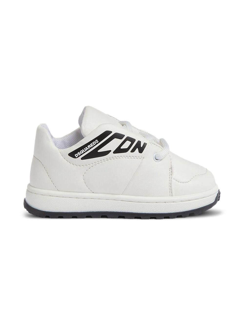 Sneakers icon new generation bianche e nere neonato
