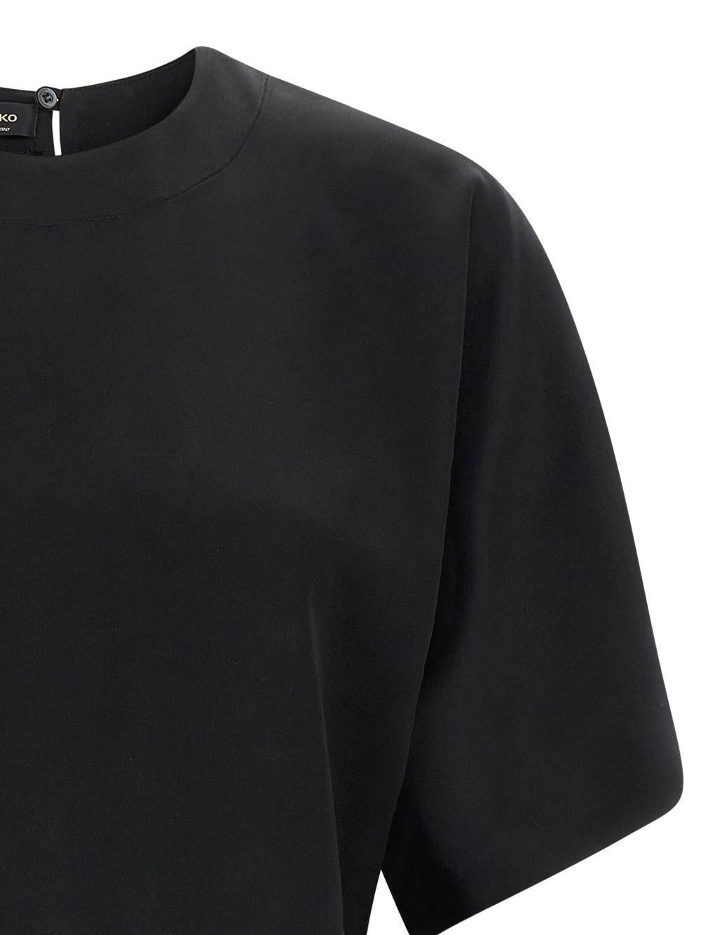 Abito nero con dettaglio in piume 105738A2UU Z99 PINKO