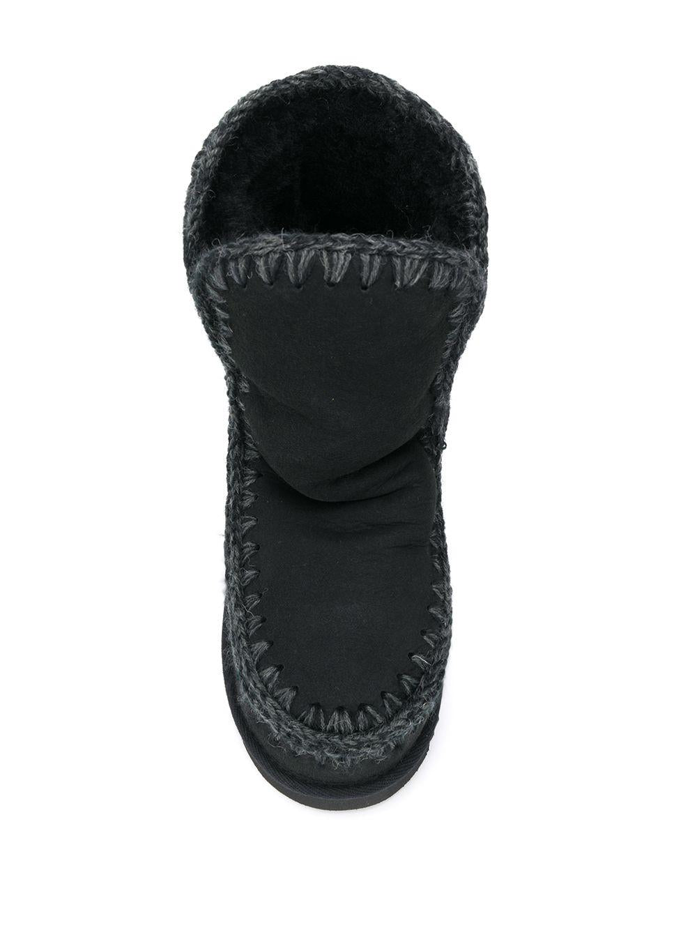 Stivali neri foderati in shearling MUFW101000A BKBK MOU