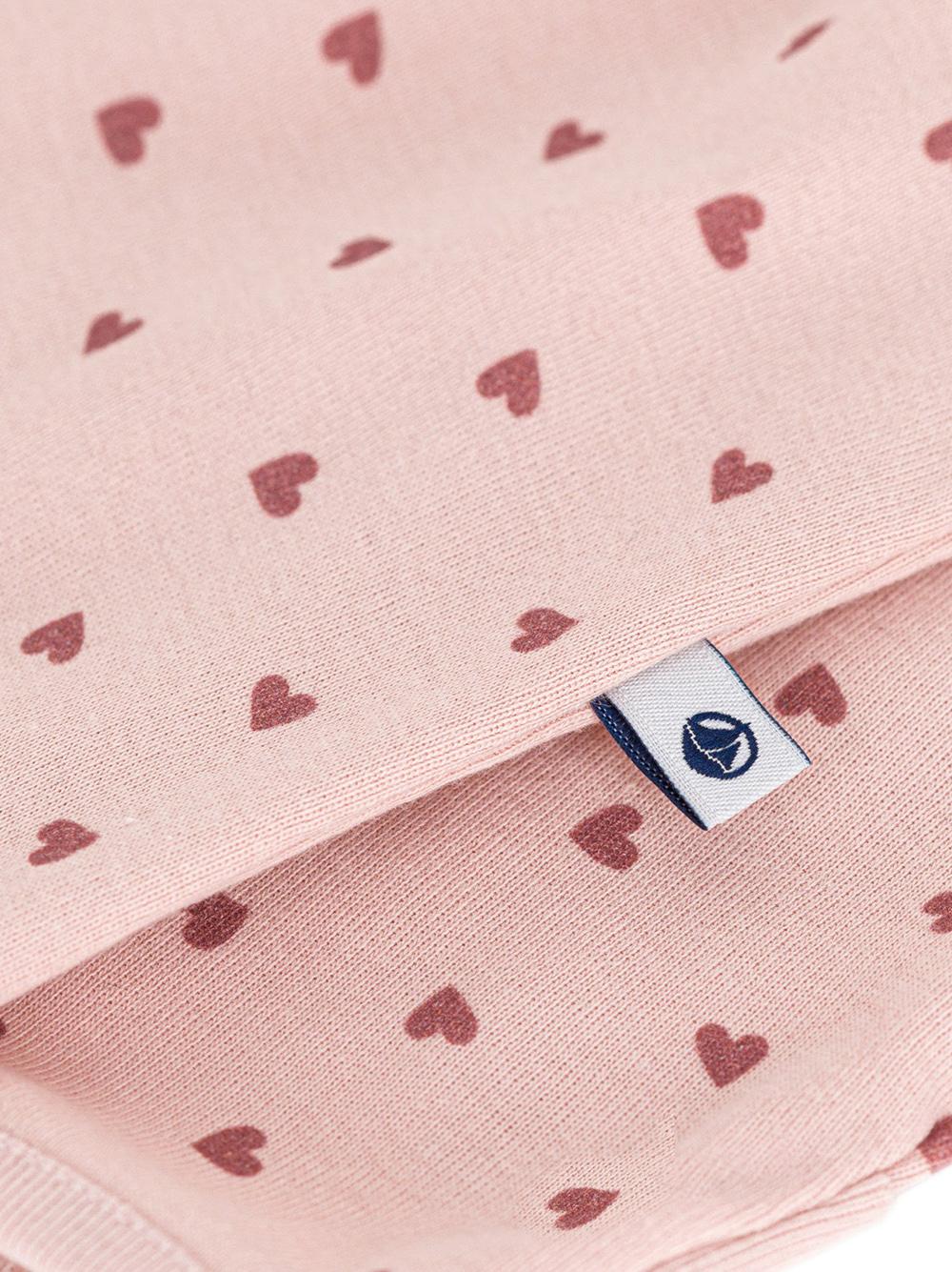 Tutina rosa cipria cuori all-over